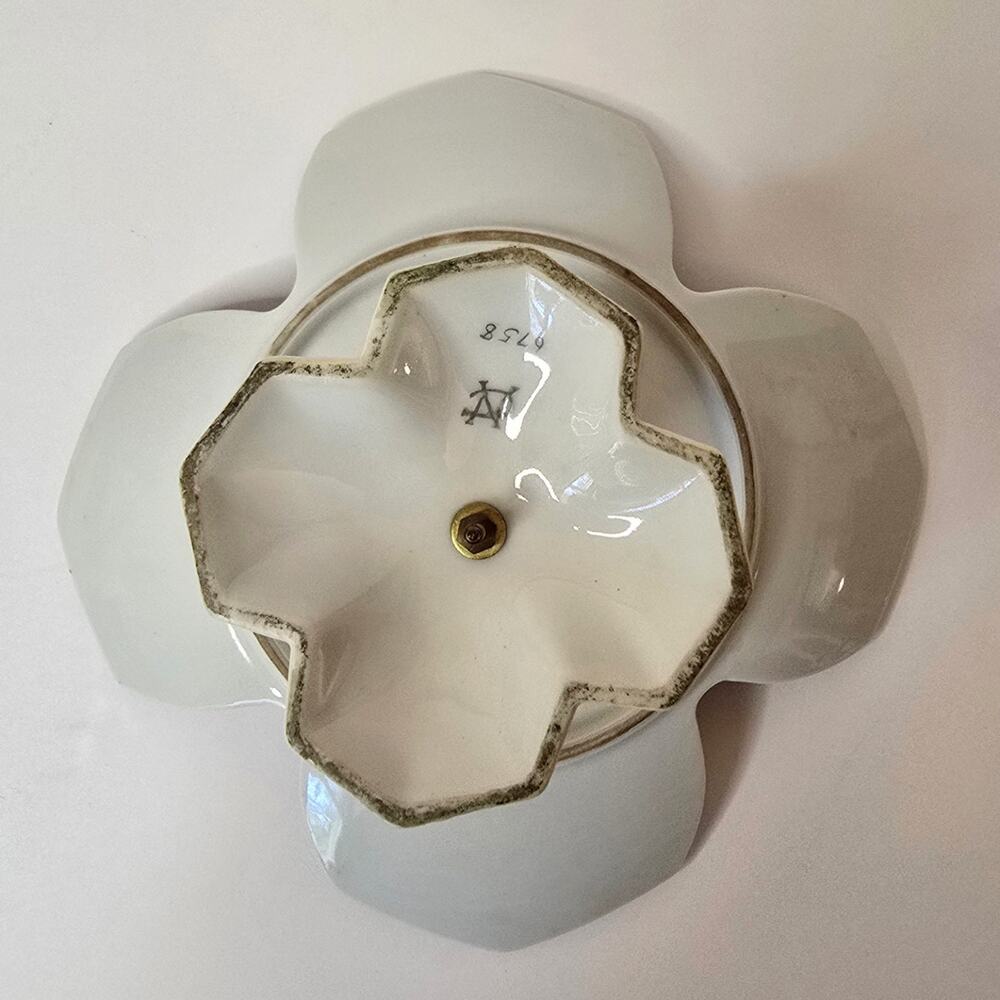 Camille Naudot Porcelain Footed Plate Tidbit Dish Cake French Antique Floral - Picture 8 of 11